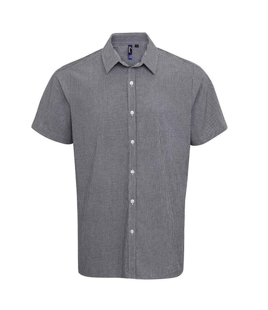 Premier Gingham Short Sleeve Shirt | Black/White