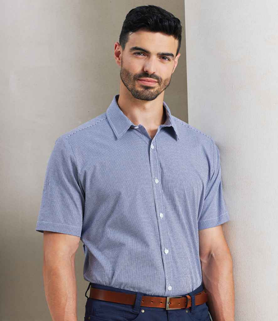 Premier Gingham Short Sleeve Shirt | Navy/White