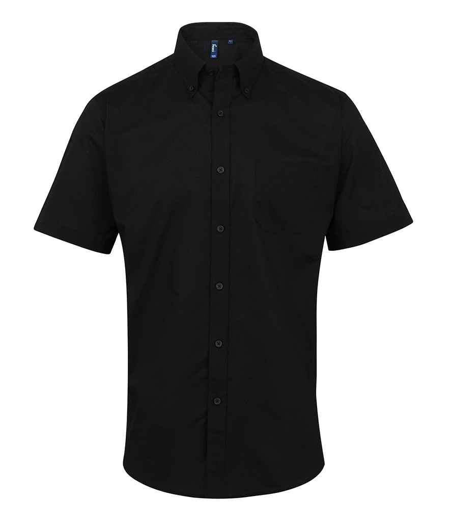 Premier Signature Short Sleeve Oxford Shirt | Black