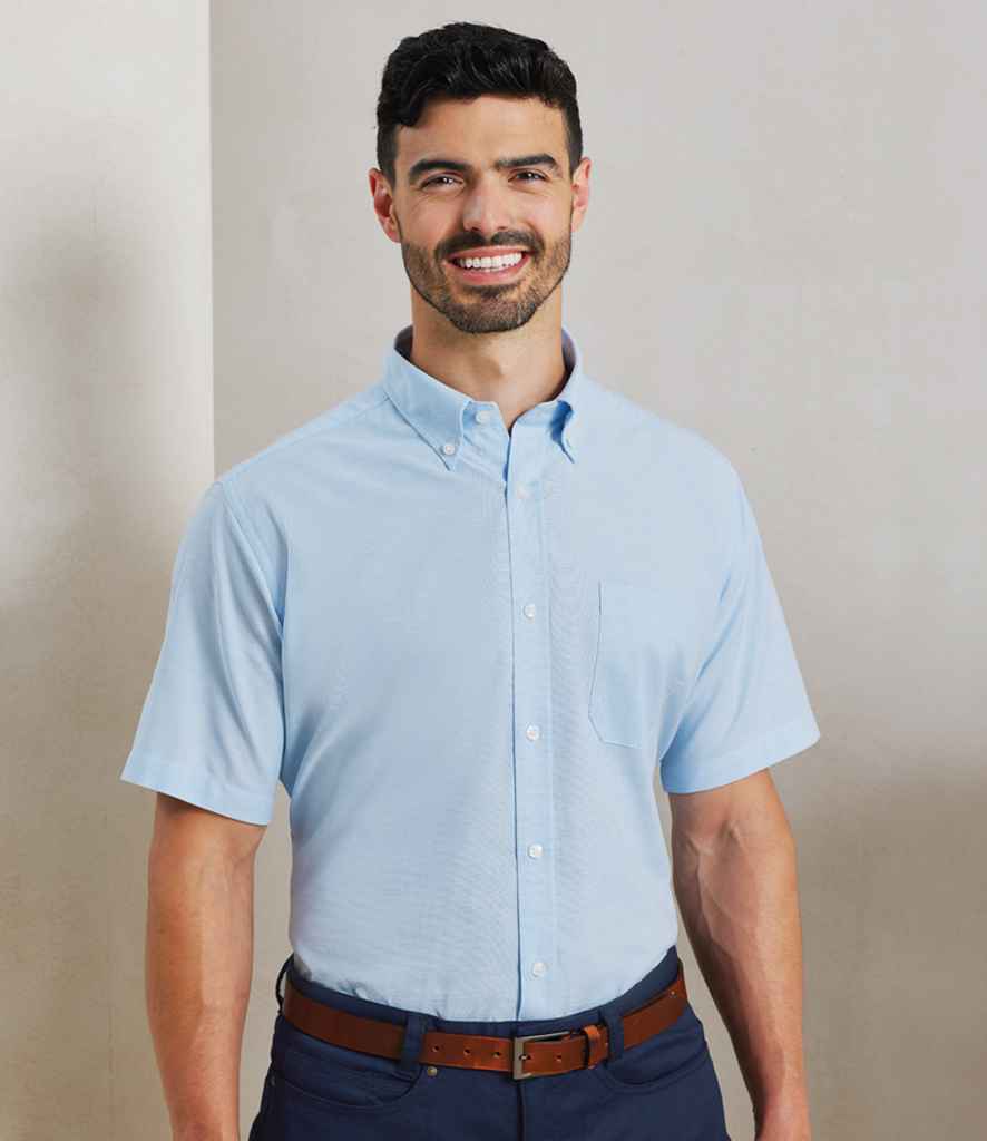 Premier Signature Short Sleeve Oxford Shirt | Light Blue