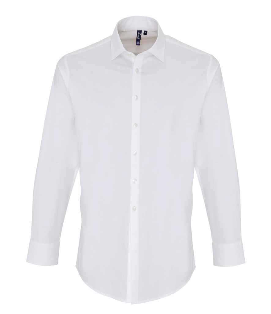 Premier Long Sleeve Stretch Fit Poplin Shirt | White