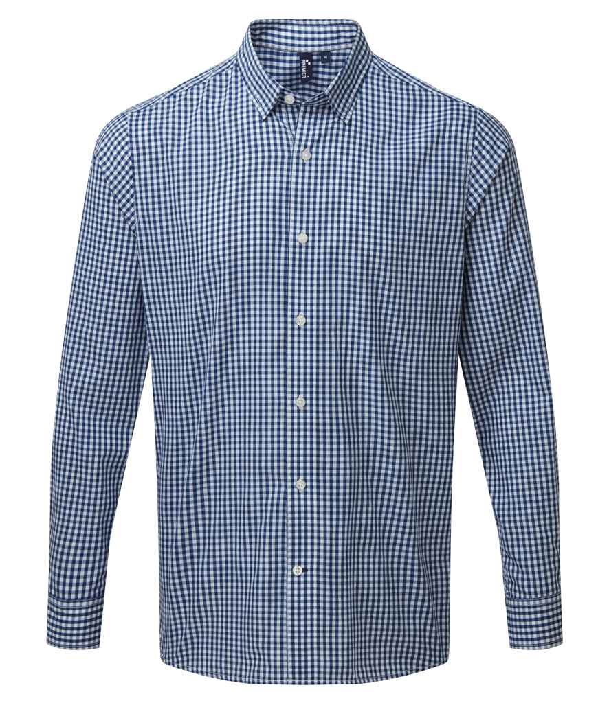 Premier Maxton Check Long Sleeve Shirt | Navy/White
