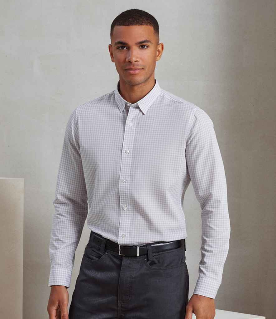 Premier Maxton Check Long Sleeve Shirt | Silver/White