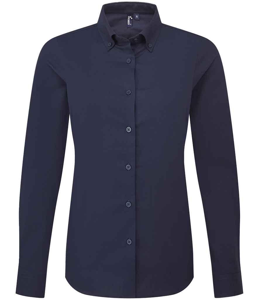 Premier Ladies Supreme Long Sleeve Oxford Shirt | Navy