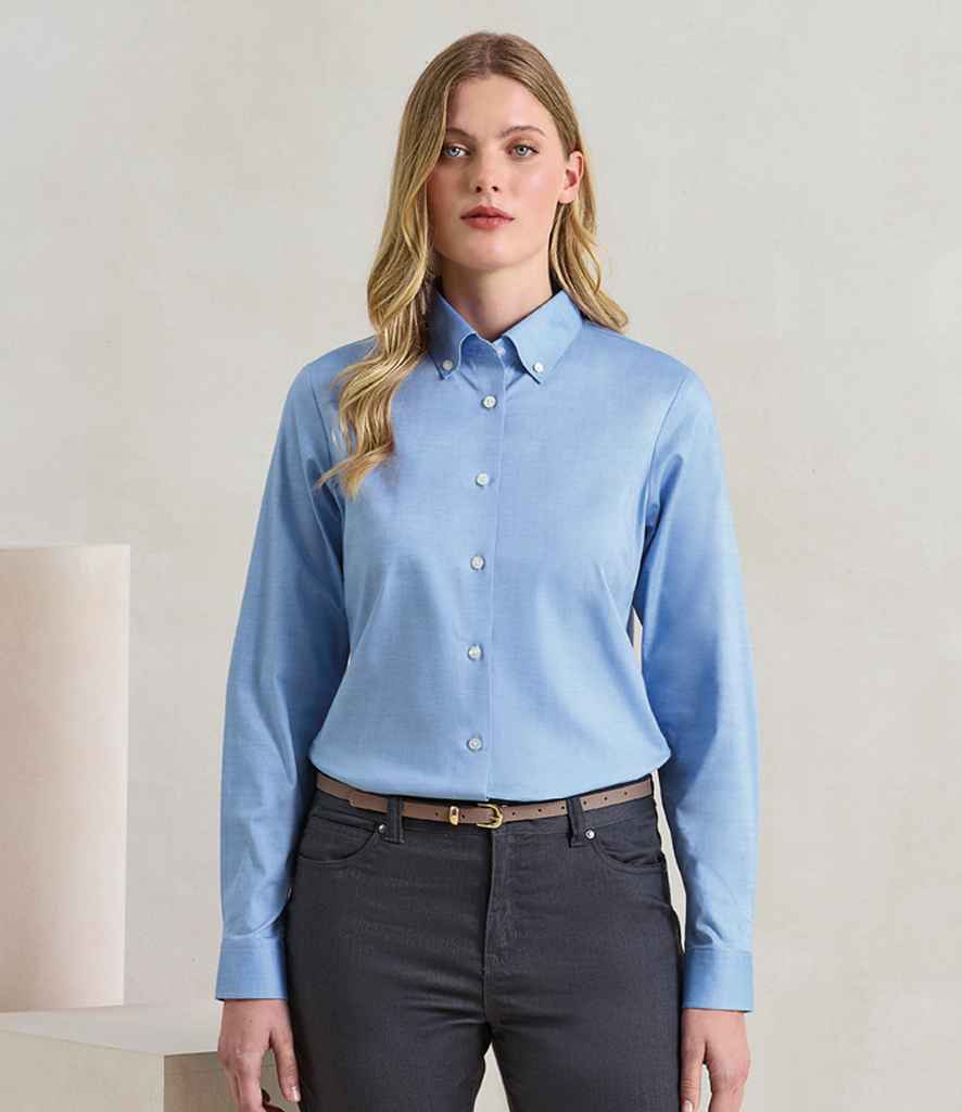Premier Ladies Supreme Long Sleeve Oxford Shirt | Oxford Blue