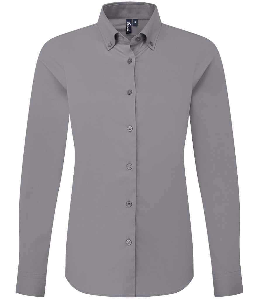 Premier Ladies Supreme Long Sleeve Oxford Shirt | Steel