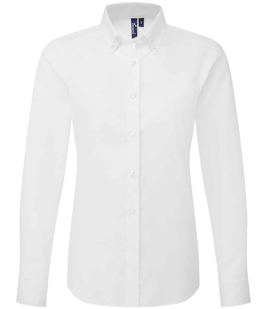 Premier Ladies Supreme Long Sleeve Oxford Shirt | White