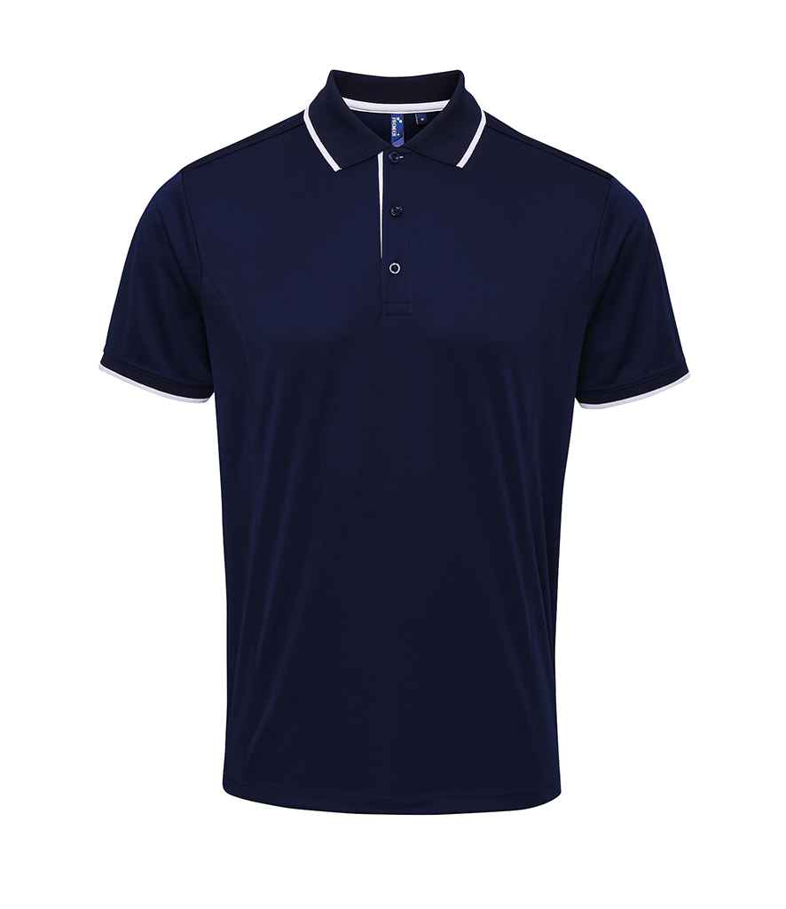 Premier Contrast Coolchecker® Piqué Polo Shirt | Navy/White
