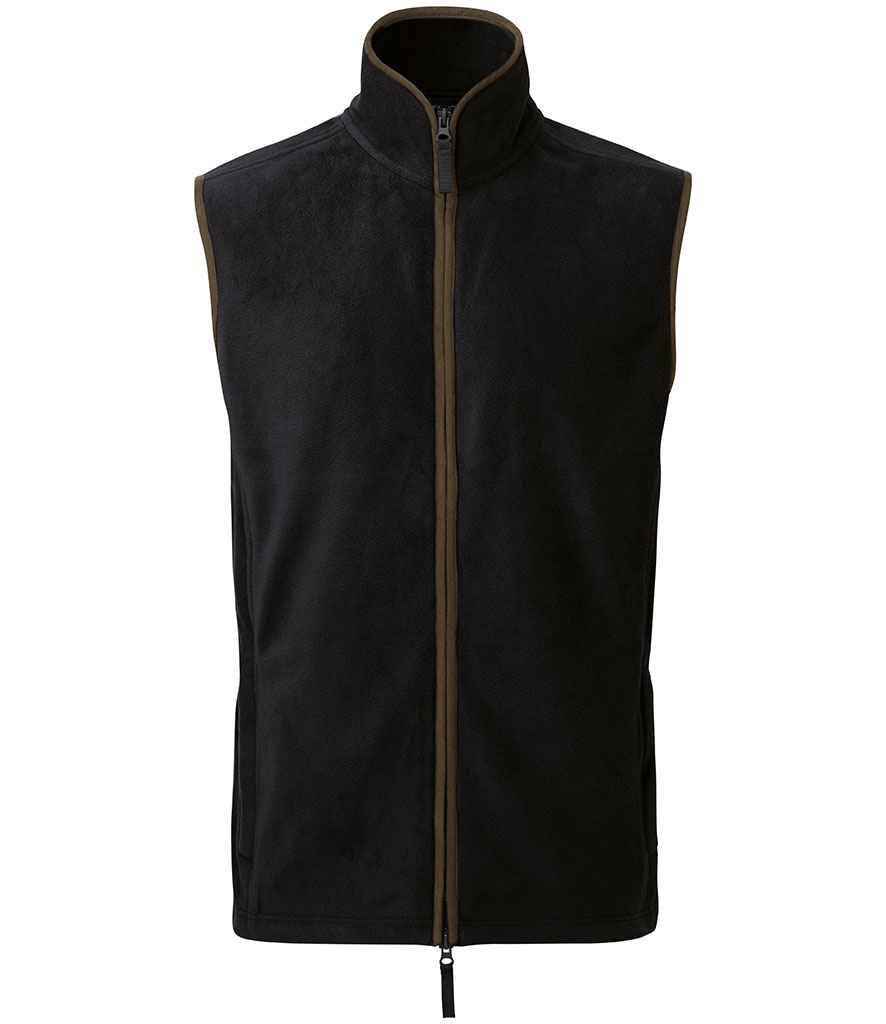 Premier Artisan Fleece Gilet | Black/Brown