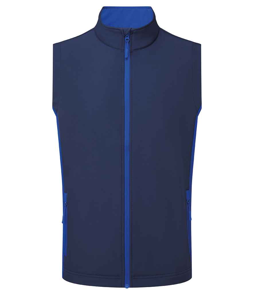 Premier Windchecker® Recycled Printable Soft Shell Gilet | Navy/Royal Blue