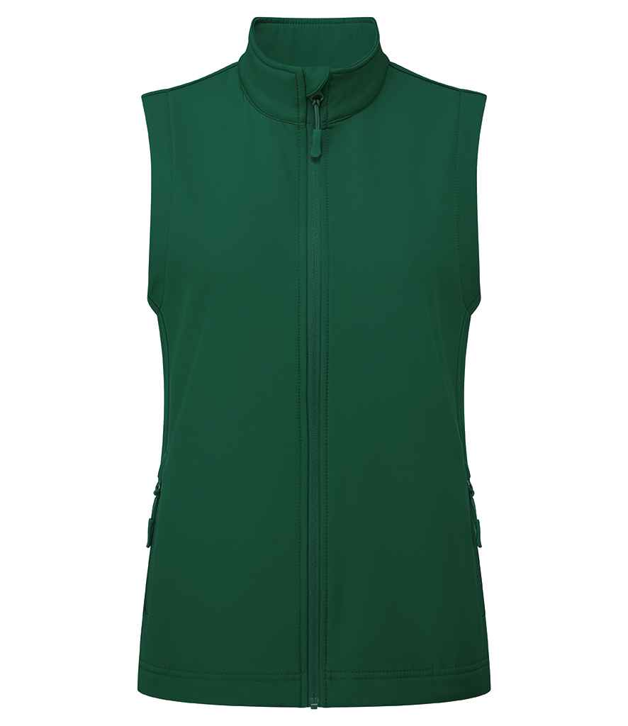 Premier Ladies Windchecker® Recycled Printable Soft Shell Gilet | Bottle Green