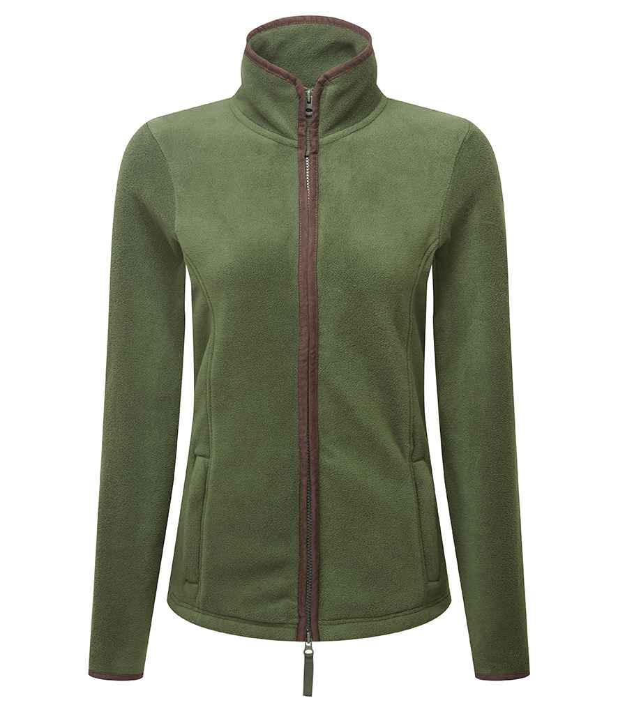 Premier Ladies Artisan Fleece Jacket | Moss Green/Brown