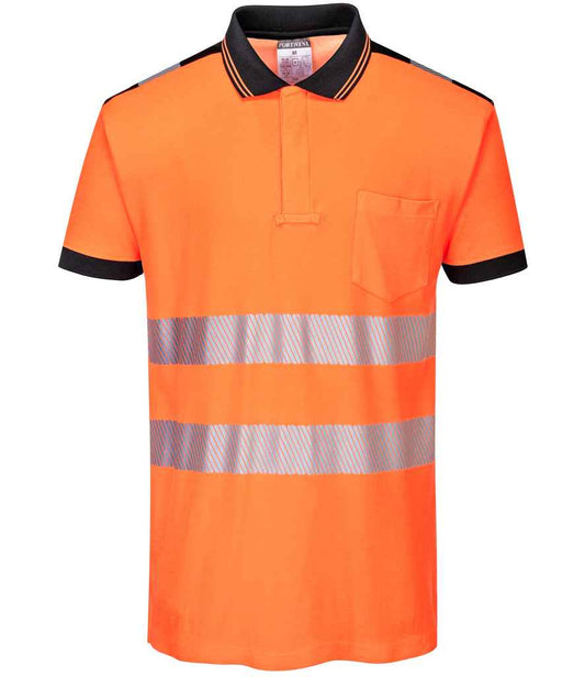 Portwest PW3 Hi-Vis Polo Shirt | Orange/Black