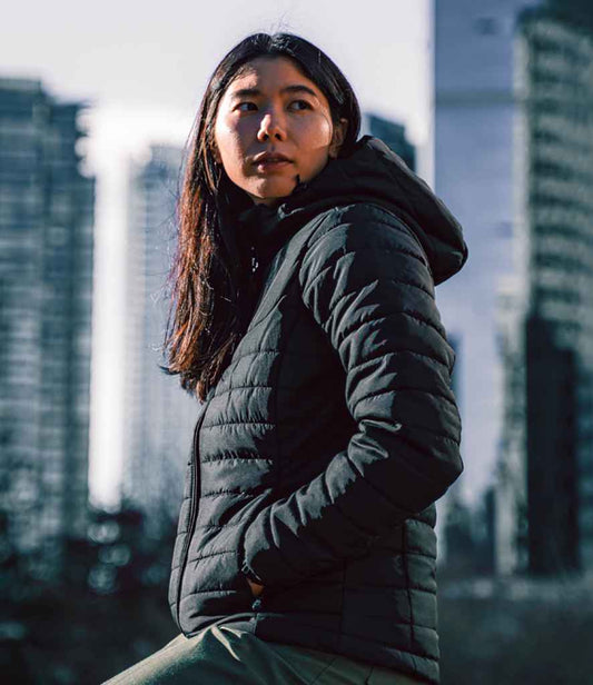 Stormtech Ladies Nautilus Quilted Hooded Jacket | Black