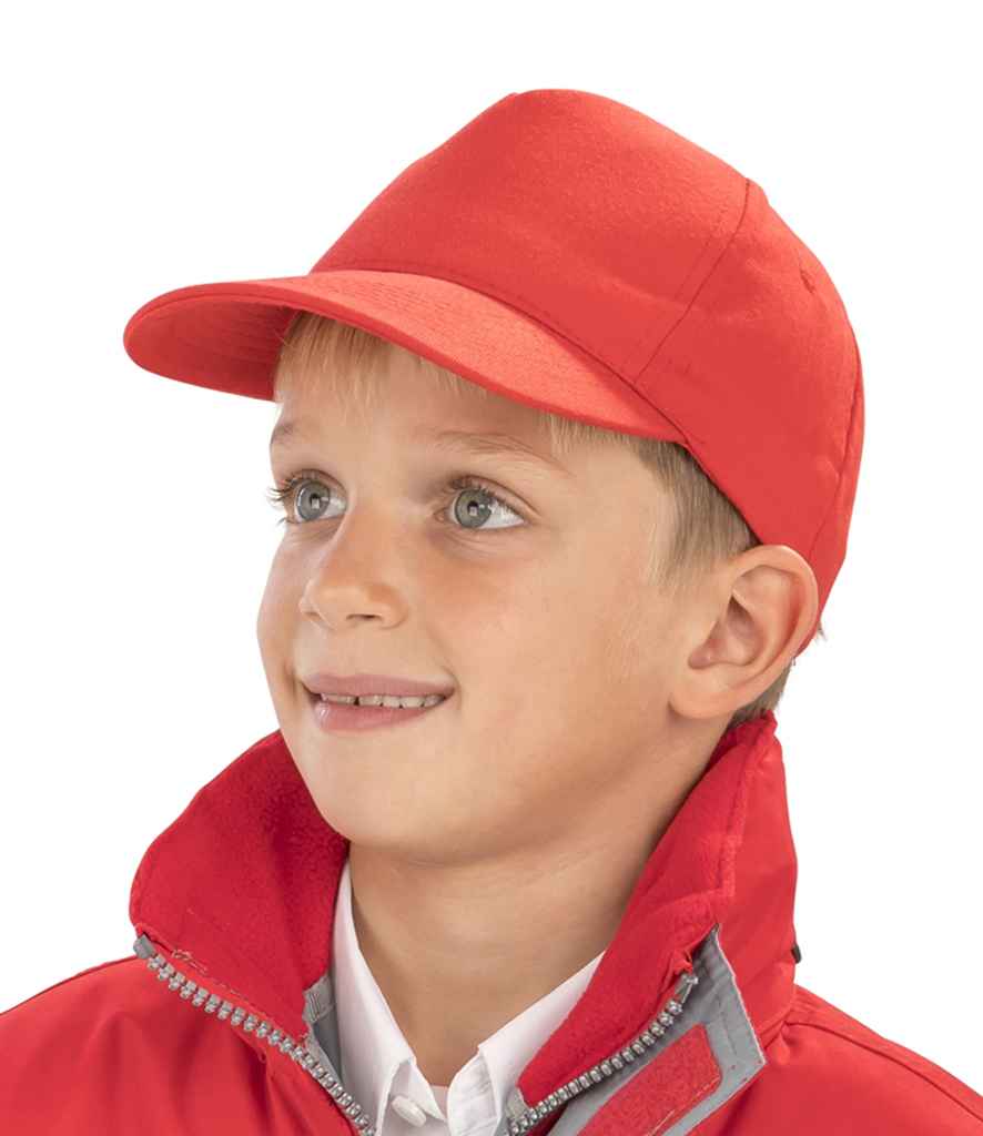 Result Kids Boston 5 Panel Printers Cap | Red
