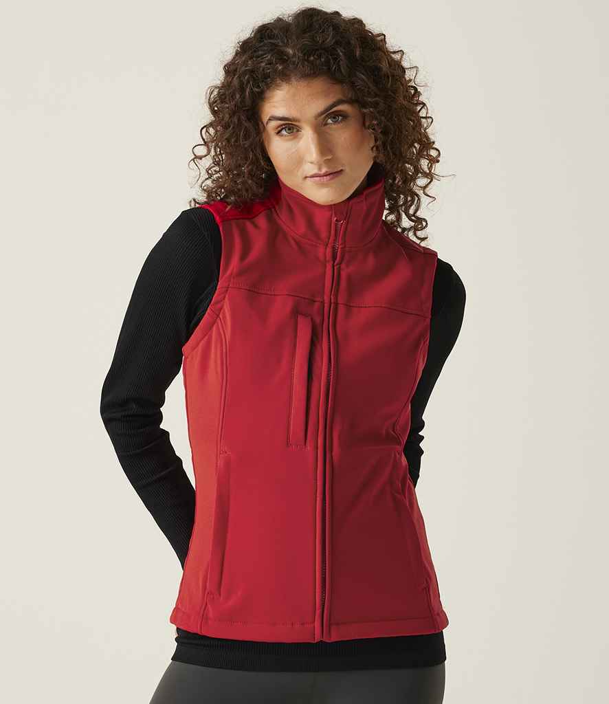 Regatta Ladies Flux Soft Shell Bodywarmer | Classic Red/Seal Grey