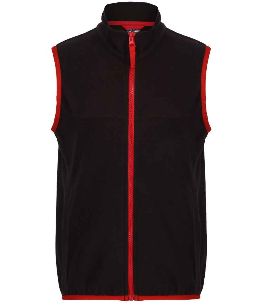 Regatta Kids Micro Fleece Bodywarmer | Black/Classic Red