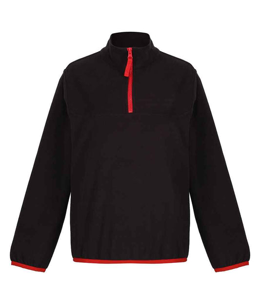 Regatta Kids Half Zip Micro Fleece | Black/Classic Red