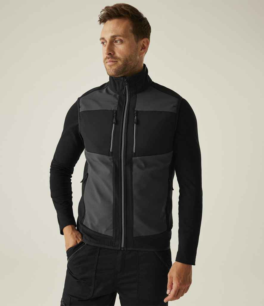 Regatta E-Volve Unisex Two Layer Soft Shell Bodywarmer | Ash/Black