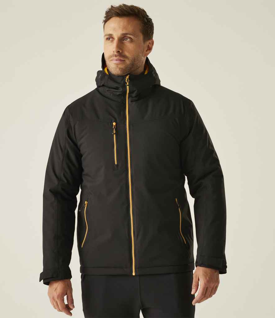 Regatta Navigate Waterproof Insulated Jacket | Black/Orange Pop