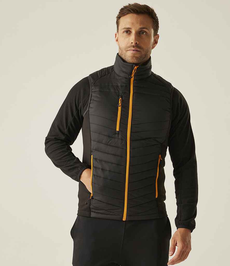 Regatta Navigate Hybrid Bodywarmer | Black/Orange Pop