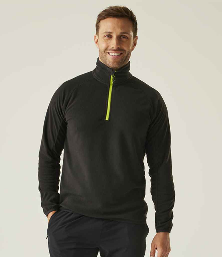 Regatta Navigate Half Zip Fleece | Black/Lime Green