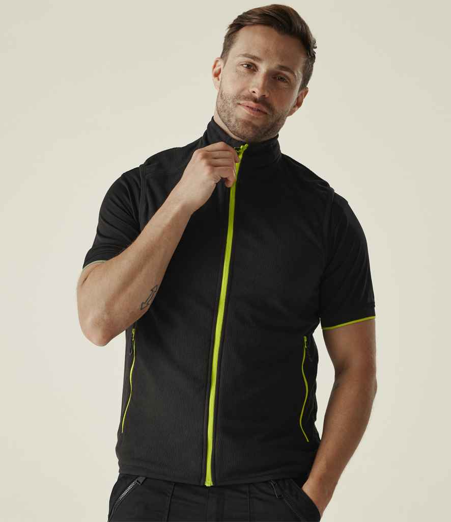 Regatta Navigate Fleece Bodywarmer | Black/Lime Green