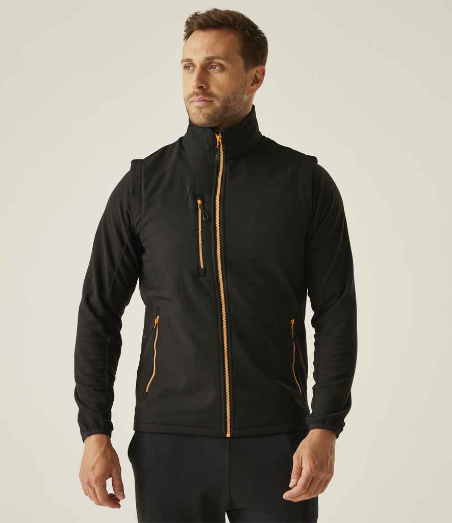 Regatta Navigate Two Layer Soft Shell Bodywarmer | Black/Orange Pop