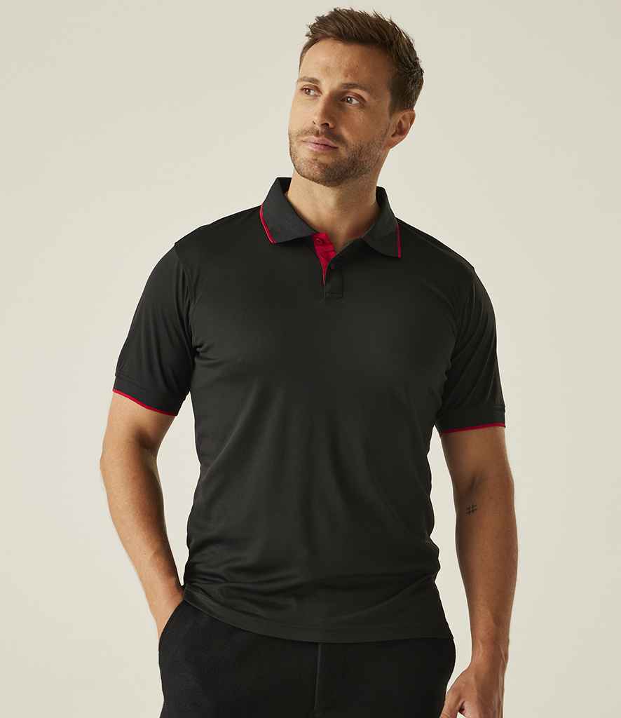 Regatta Navigate Polo Shirt | Black/Classic Red