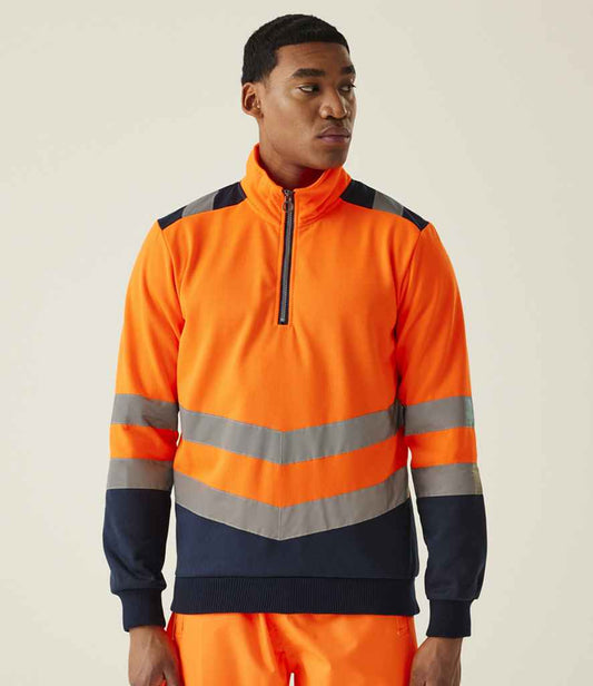 Regatta High Visibility Pro 1/4 Zip Sweatshirt | Orange/Navy