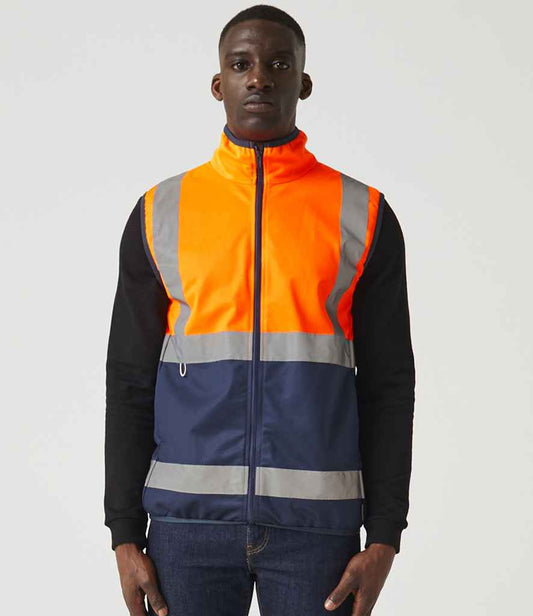 Regatta High Visibility Pro Full Zip Gilet | Orange/Navy