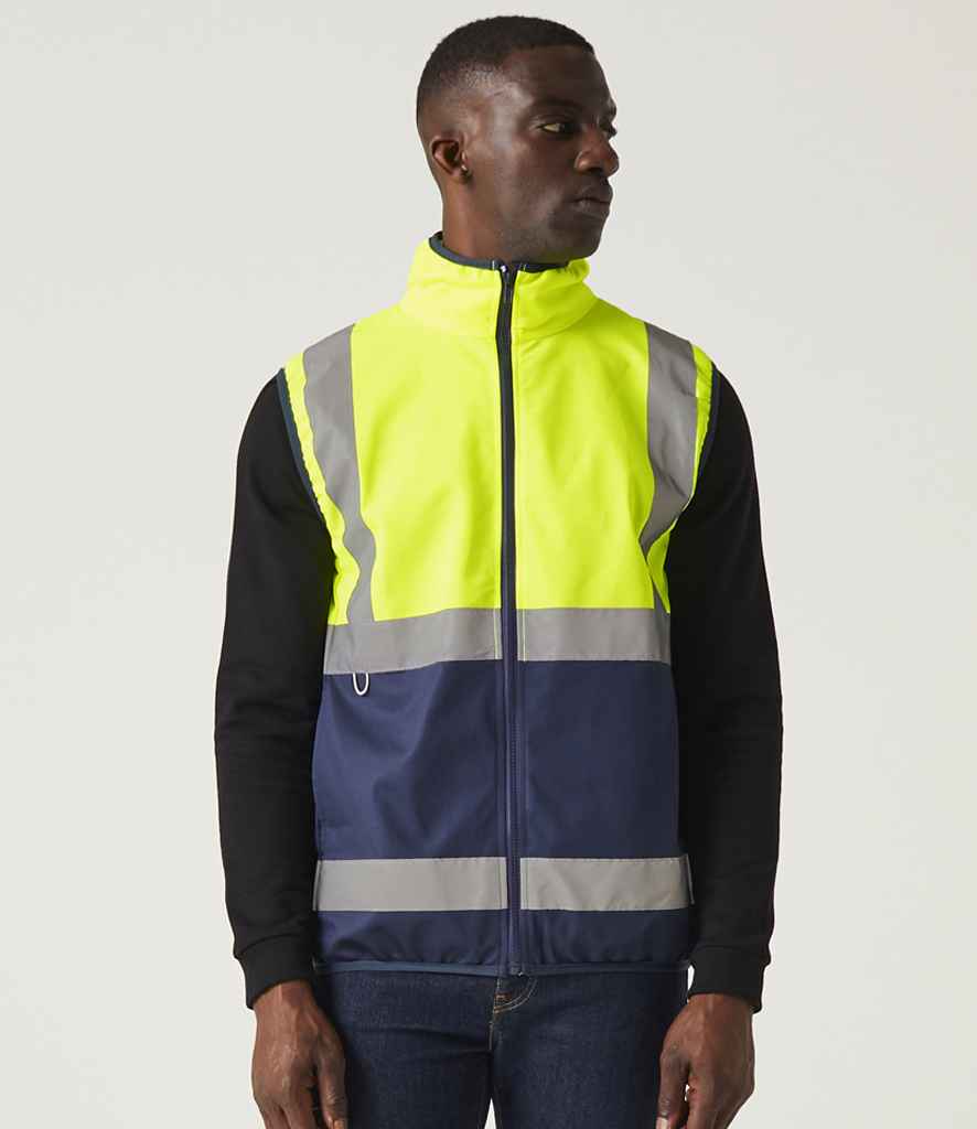 Regatta High Visibility Pro Full Zip Gilet | Yellow/Navy