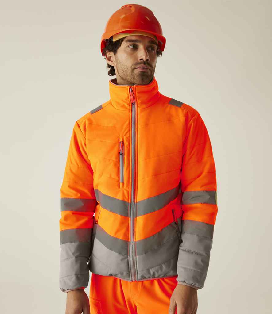 Regatta High Visibility Two Tone Thermal Baffle Jacket | Orange/Grey