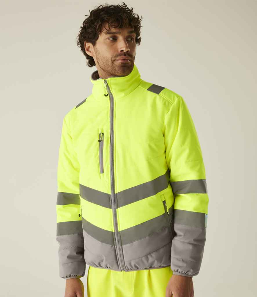 Regatta High Visibility Two Tone Thermal Baffle Jacket | Yellow/Grey