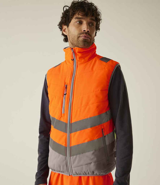 Regatta High Visibility Two Tone Thermal Baffle Bodywarmer | Orange/Grey