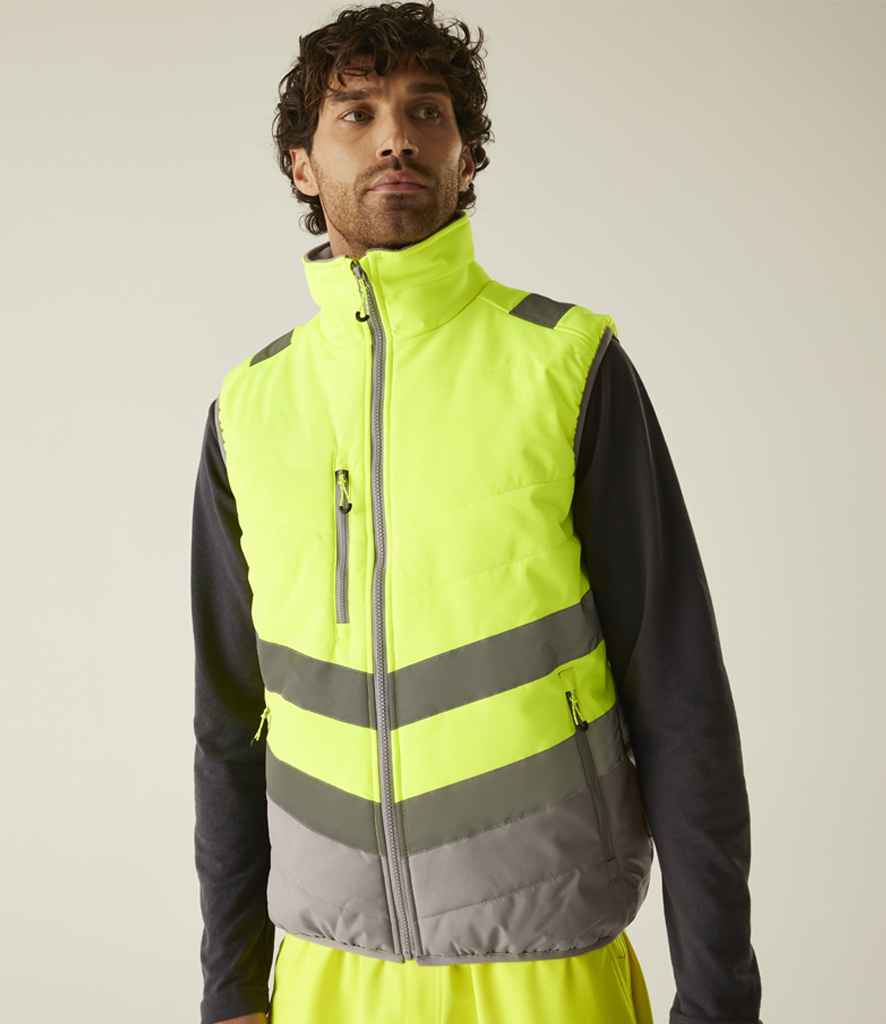 Regatta High Visibility Two Tone Thermal Baffle Bodywarmer | Yellow/Grey