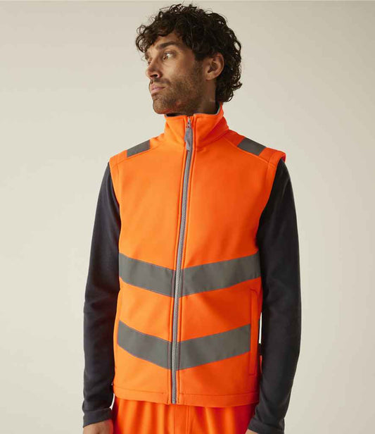 Regatta High Visibility Pro Contract Ablaze Soft Shell Bodywarmer | Orange