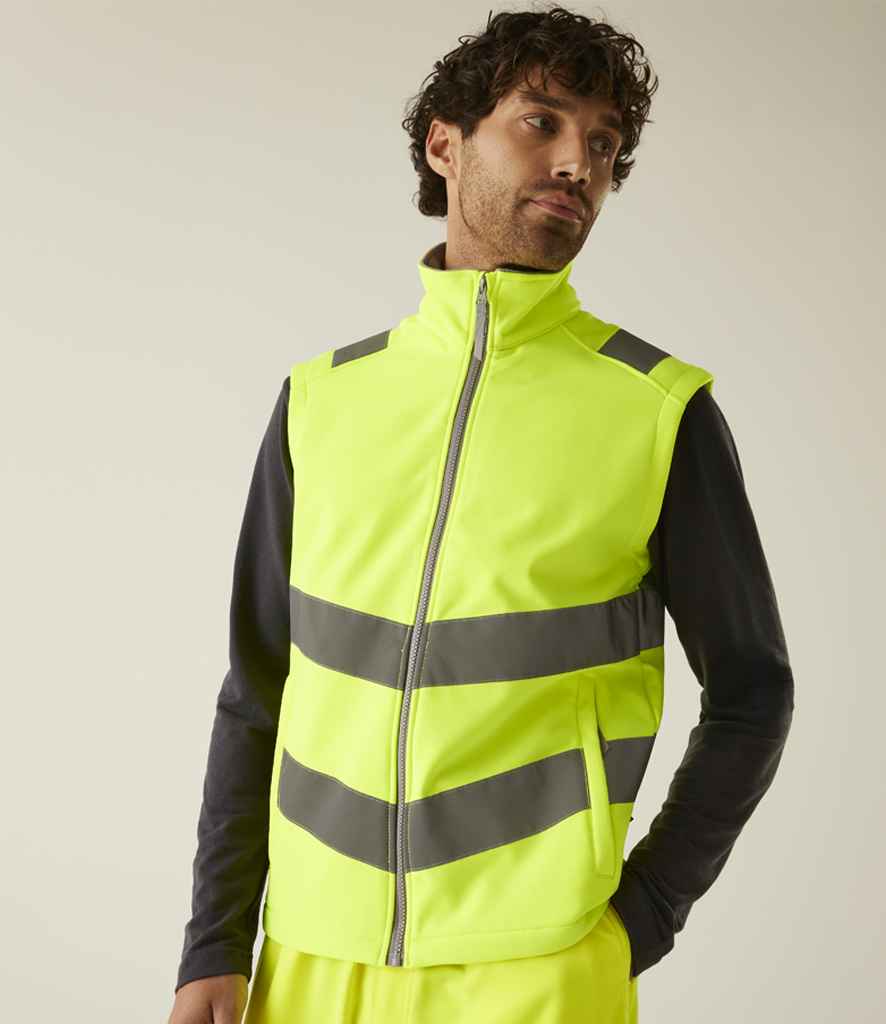 Regatta High Visibility Pro Contract Ablaze Soft Shell Bodywarmer | Yellow