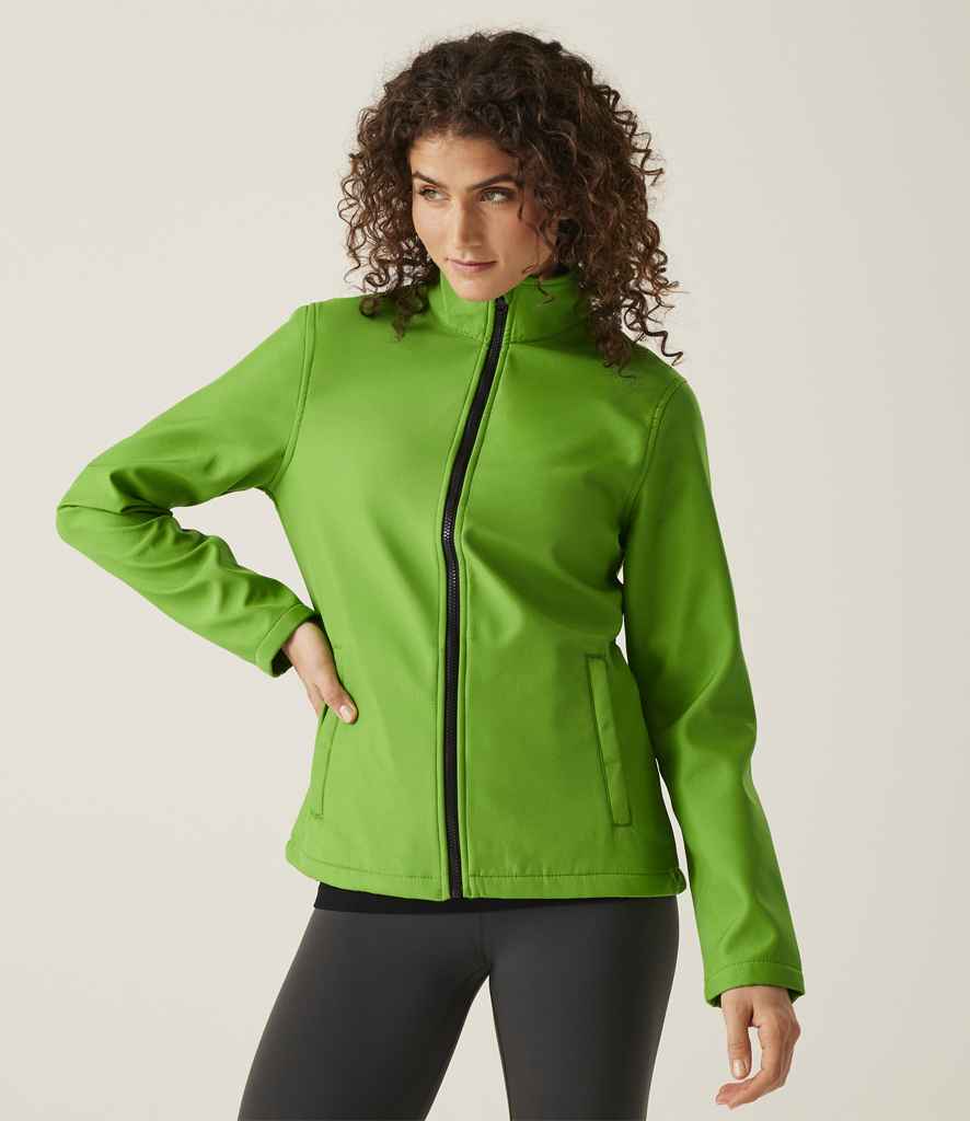Regatta Ladies Ablaze Printable Soft Shell Jacket | Extreme Green/Black