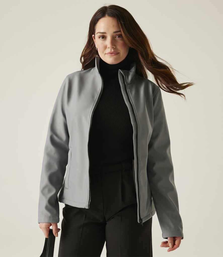 Regatta Ladies Ablaze Printable Soft Shell Jacket | Rock Grey/Black