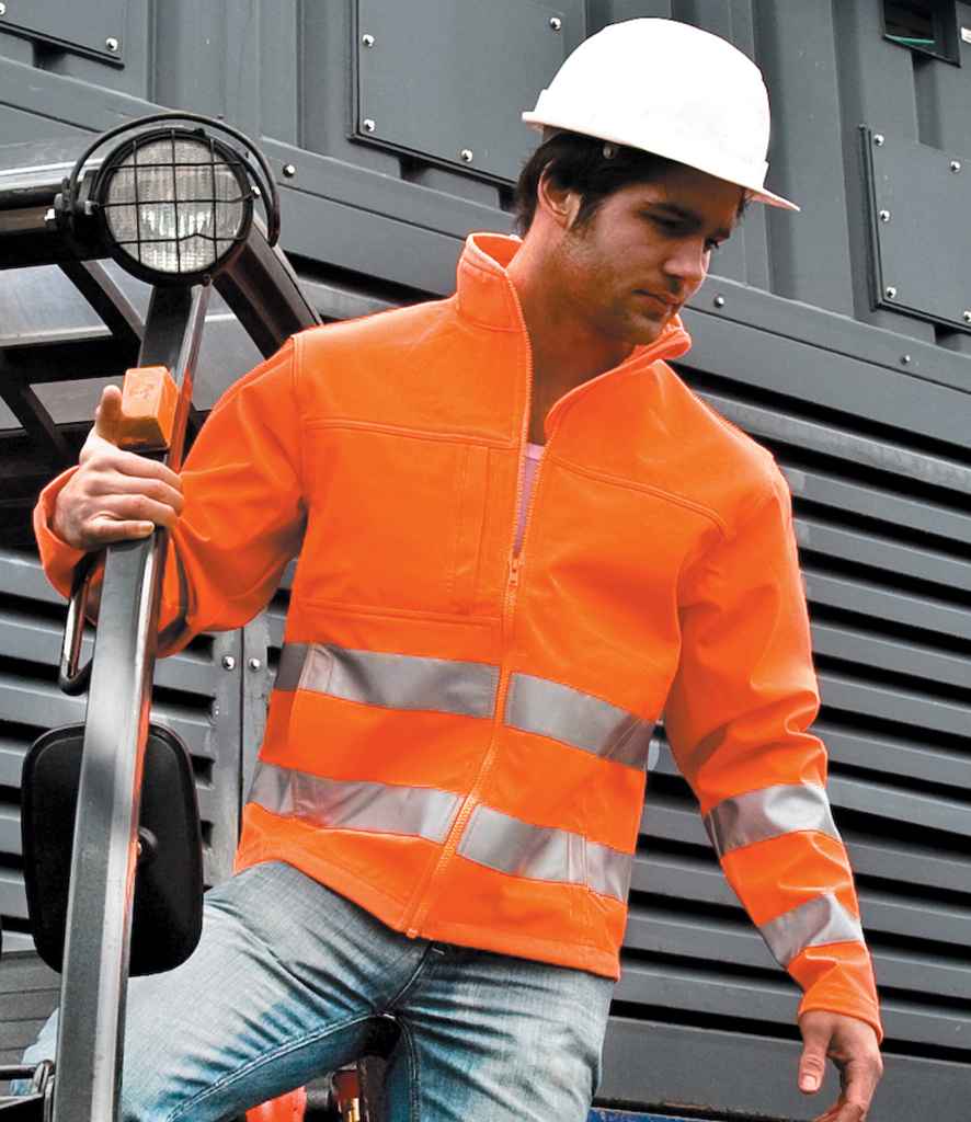 Result Safe-Guard Hi-Vis Soft Shell Jacket | Fluorescent Orange