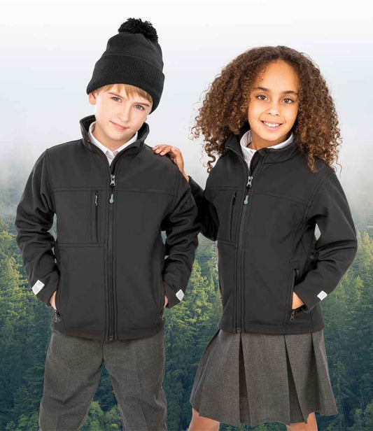 Result Recycled Kids Classic Three Layer Soft Shell Jacket | Black