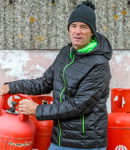 Result Urban Snow Bird Padded Jacket | Black/Lime Green