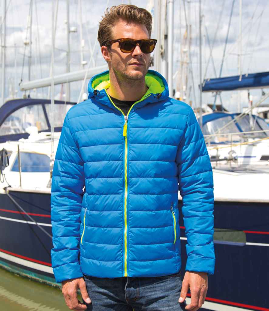 Result Urban Snow Bird Padded Jacket | Ocean Blue/Lime Green