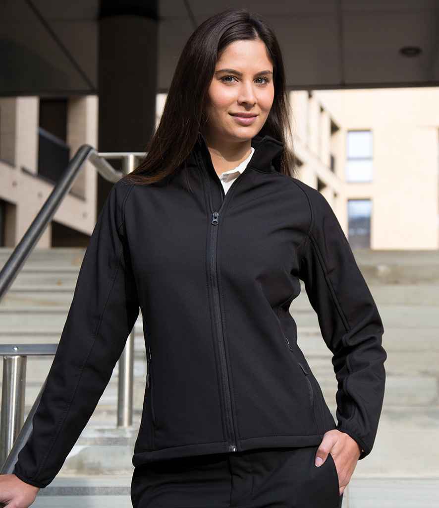 Result Recycled Ladies Printable Soft Shell Jacket | Black/Black