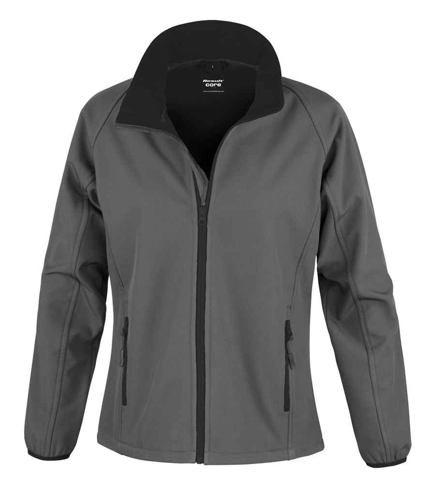 Result Recycled Ladies Printable Soft Shell Jacket | Charcoal/Black