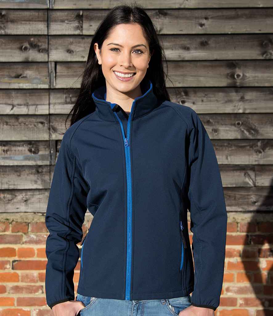 Result Recycled Ladies Printable Soft Shell Jacket | Navy/Royal Blue