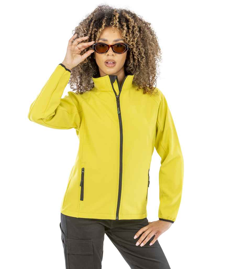 Result Recycled Ladies Printable Soft Shell Jacket | Yellow/Black