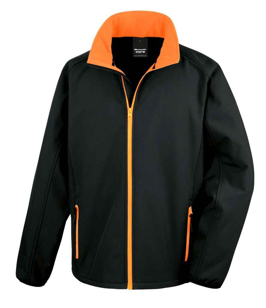 Result Recycled Printable Soft Shell Jacket | Black/Orange