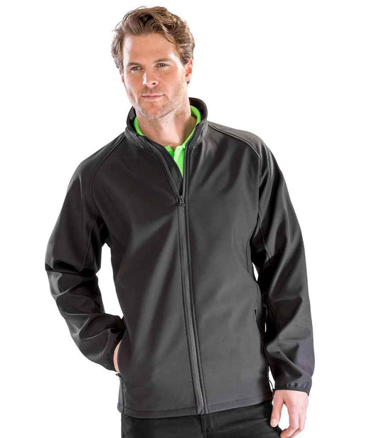 Result Recycled Printable Soft Shell Jacket | Black/Black